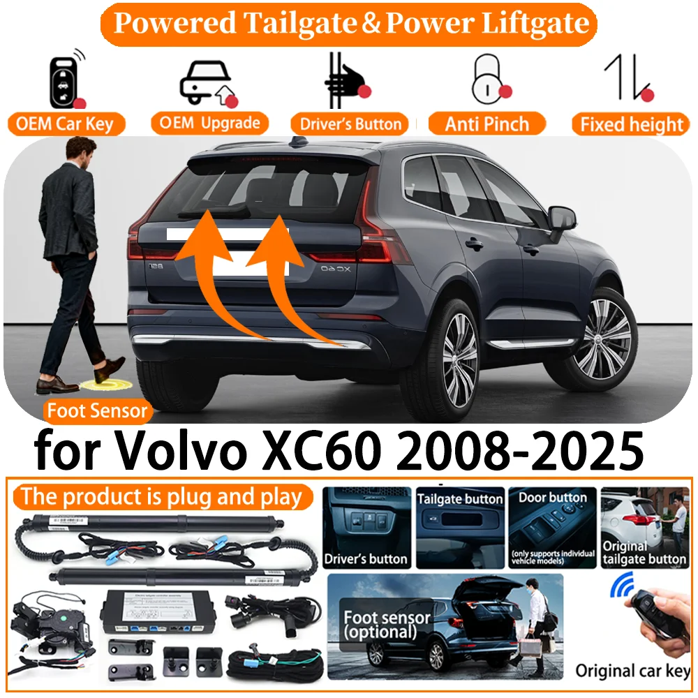 ZhuCamX Car OEM Smart Powered Tailgate System for Volvo XC60 2008-2025 Automatic Electric Power Tailgate Strut Kit