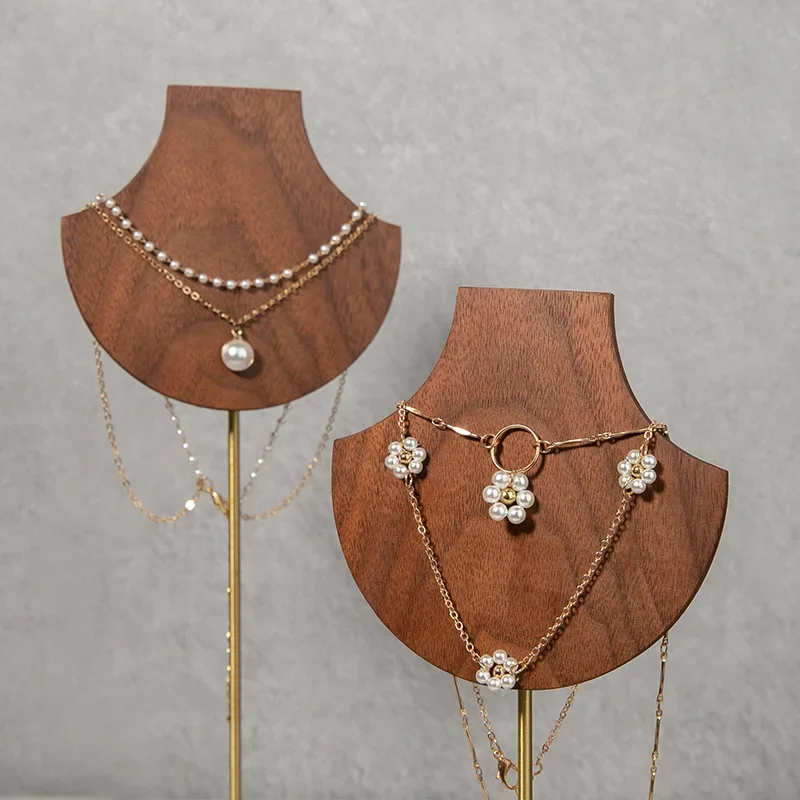 Elegant and High-quality Walnut Necklace Display Stand, Fashionable Jewelry Display Stand, and Mannequin Stand for Shelves - view 4