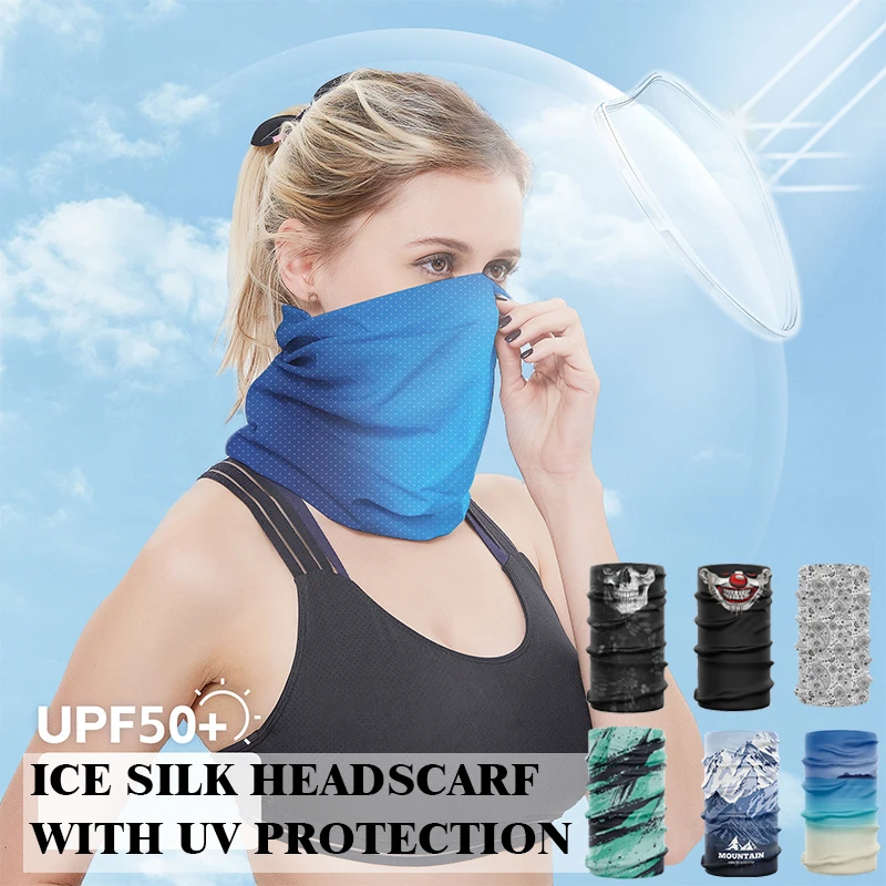 Pañuelos sin costuras para deportes al aire libre, pasamontañas, polaina para el cuello, protector facial para motocicleta, diadema para ciclismo, máscara, bufanda para senderismo y pesca