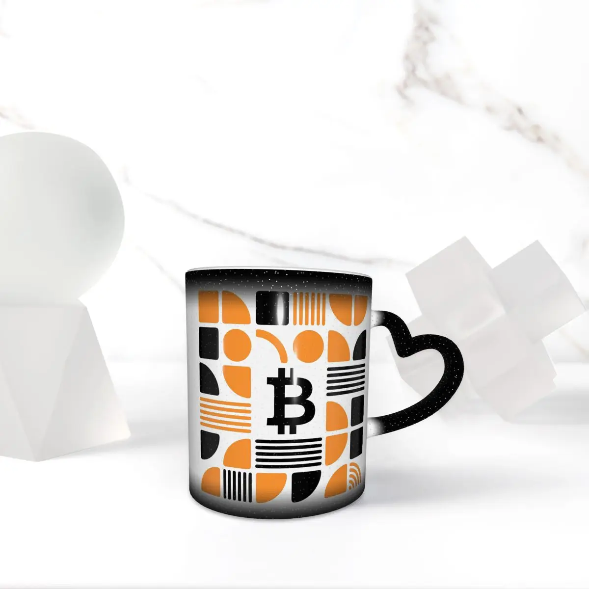 Bitcoin Geometric Deconstruction Bauhaus Crypto Mug Funny Ceramic Coffee Cups Tea Mugs Milk Cup Drinkware Gifts for Woman Man