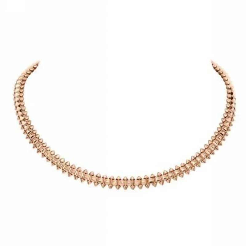 

Rose Gold Spike-Embossed Choker Necklace, Bold Statement Jewelry
