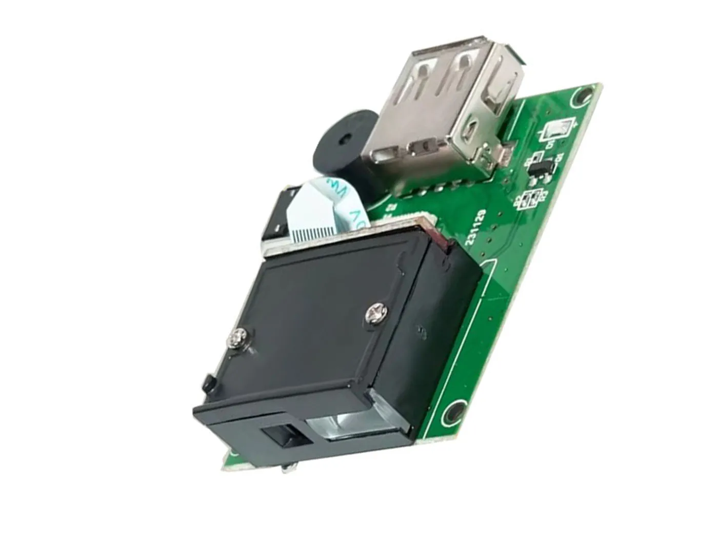Mini 2D Barcode Scanner Module, USB/RS232/TTL Interface, Plug-and-Play for Factory Assembly Line, Logistics, Kiosk – Reads Scree