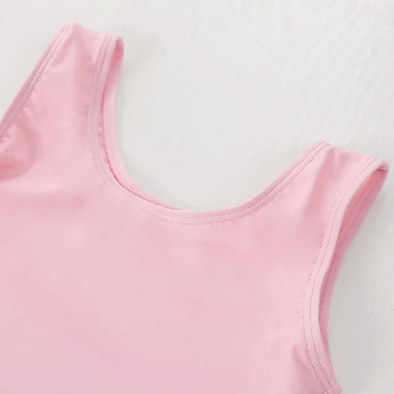Meninas tanque ballet collant rosa dança collant alta elástica ginástica bodysuit colete collants para crianças dançando/desempenho/natação