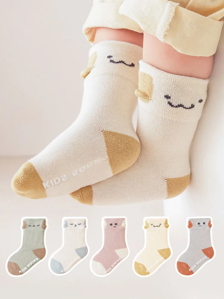 

3Pairs/Lot Baby Socks Autumn New Cute Cartoon Anti-slip Infant Boy Girl Socks 0-5Y Kids Socks Toddler Cotton Non Slip Floor Sock