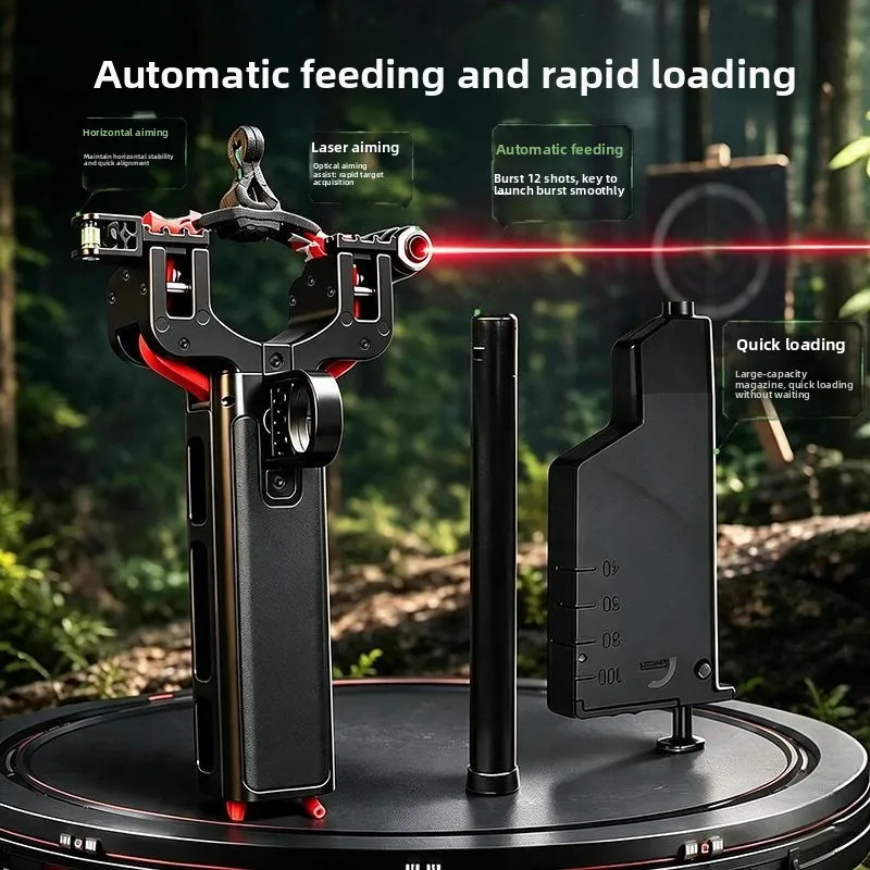 Third Generation Automatic Loading Continuous Firing Slingshot Ultra Hard CNC Magazine Adult Outdoor Shooting Practical Use EDC