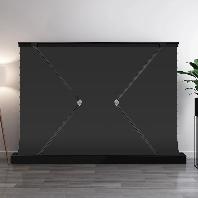 110 inch PET Crystal UST Electric Tab-Tension ALR Floor rising projector Screen Ultra short throw Laser 4k projection screen