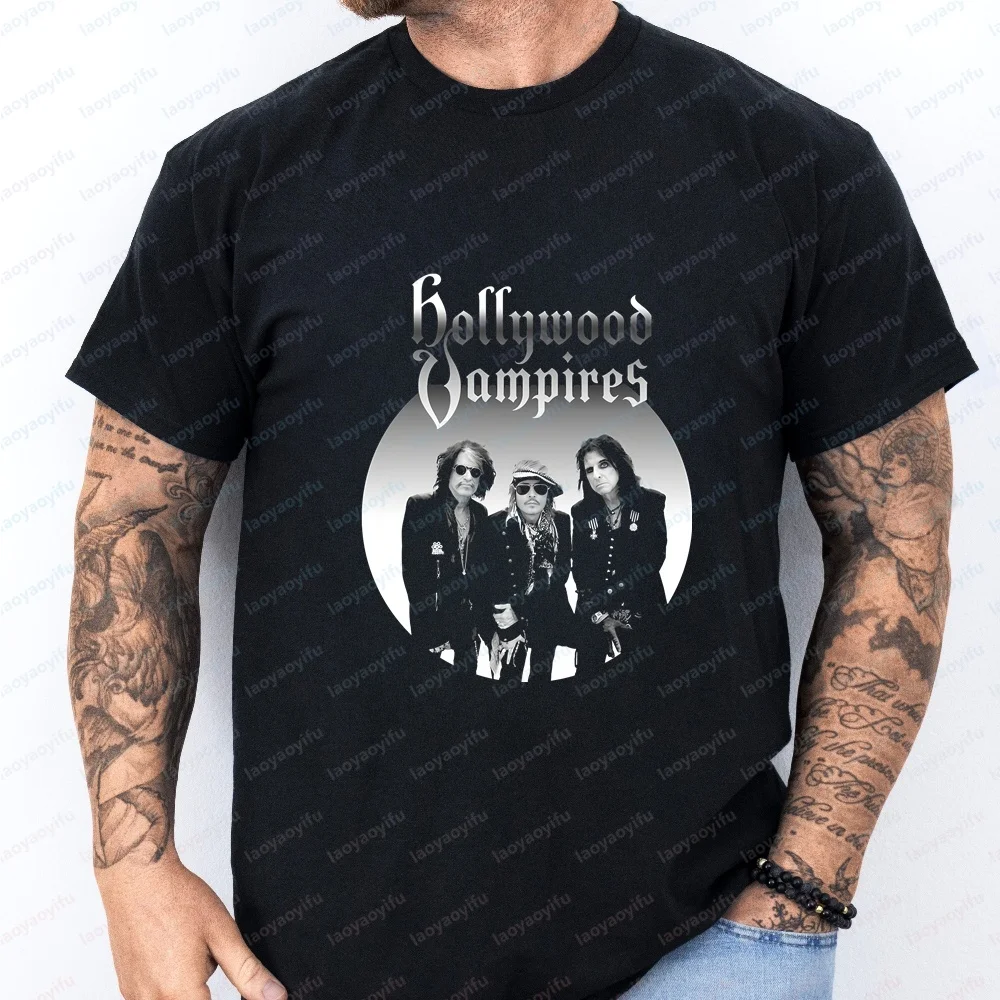 Hollywood Vampires - Casual Fashion Fun Crazy Neutral Classic Short-Sleeved T-Shirt for Both Men and Women (Universal Fit)