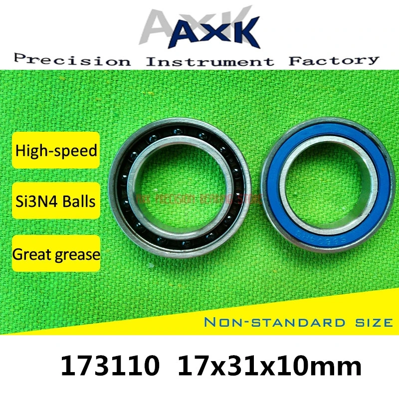 

173110 Hybrid Ceramic Bearing 17x31x10mm Abec-3 (1 Pc) Bicycle Hub Brackets Spares 173110rs Si3n4 Ball Bearings 173110-2rs