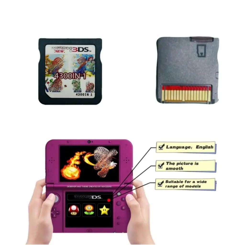 

Комбинированная игровая карта NDS, 4300 в 1, видеокартридж, консольная игровая карта, игровая карта DS, изображение, гладкий подарок