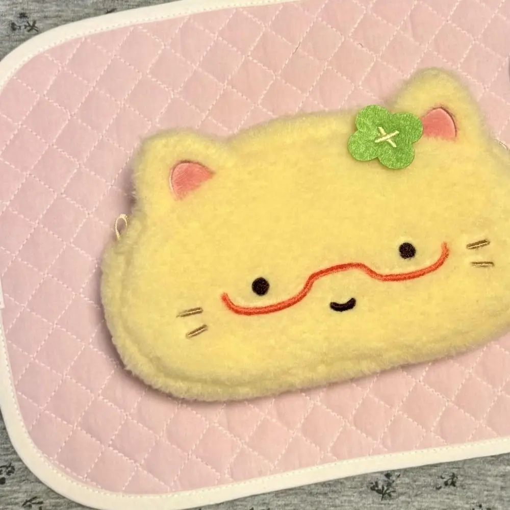 Neue Omelett Kätzchen Stift Tasche Große Kapazität Cartoon Bleistift Fall Multifunktionale Plüsch Schreibwaren Tasche Schule