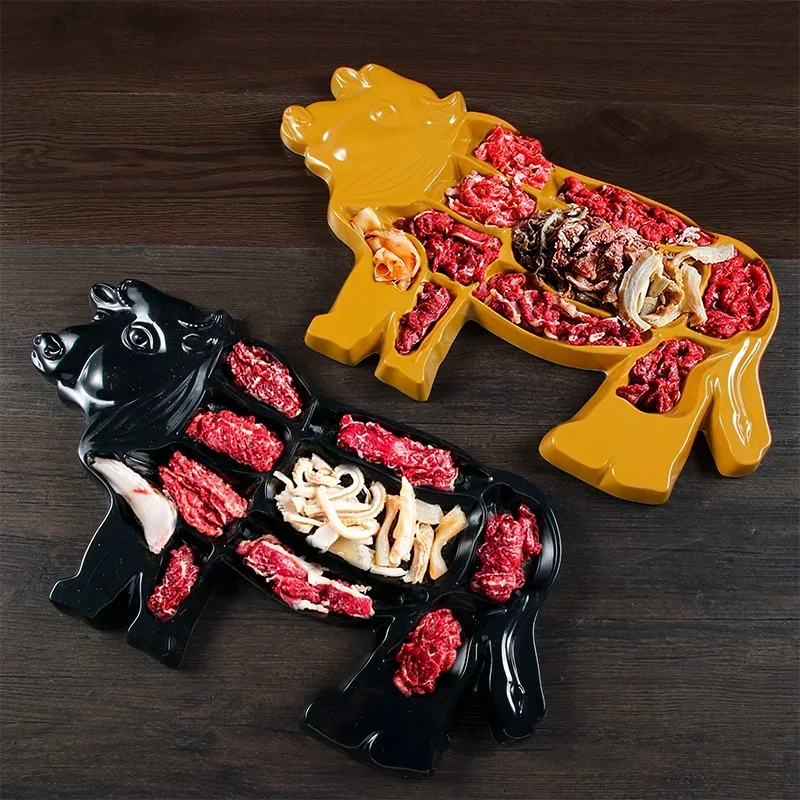 

Creative melamine beef shaped plate Chaoshan beef hot pot tableware wholebanquet sub-parts platter plate