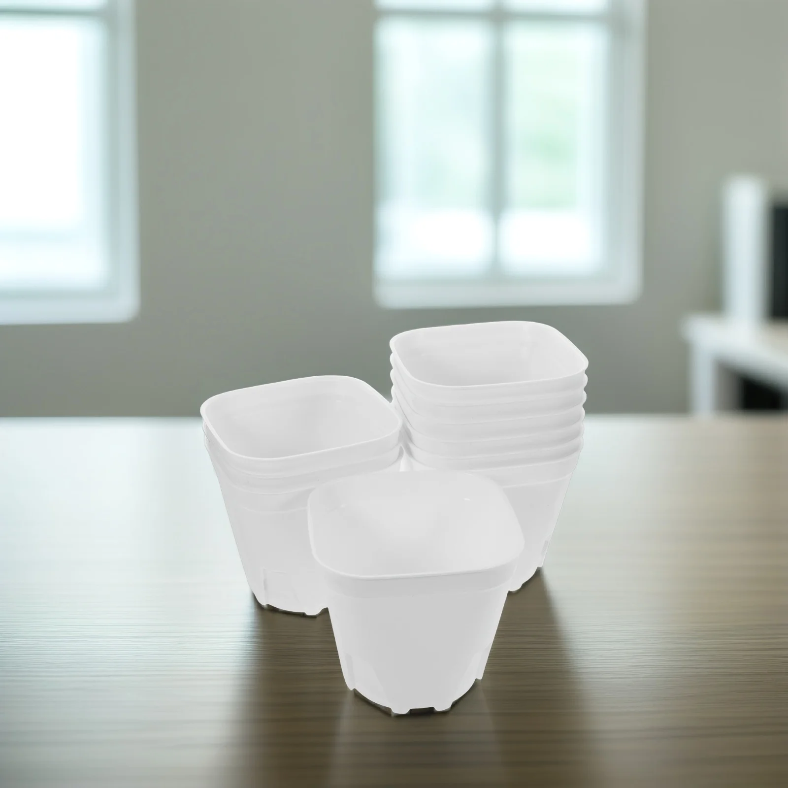 

10Pcs Root Control Breathable Square Plastic Nursery Pots Seedling Planter for Succulent Plants Garden Supplies