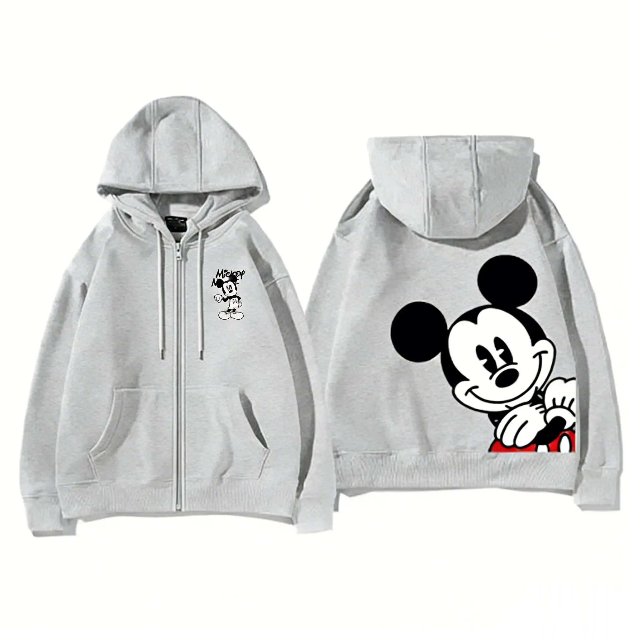 

Толстовка с капюшоном на молнии с Микки Диснеем, куртка для мужчин и женщин, повседневные топы большого размера с длинными рукавами, уличная одежда 2026, весенний модный Y2k