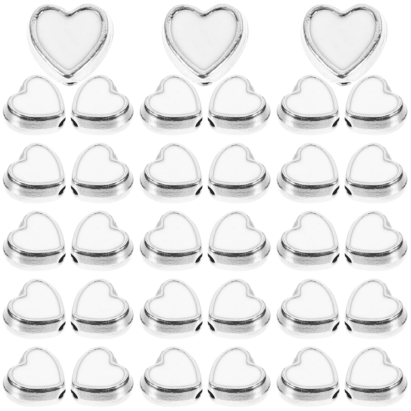 

100Pcs Heart Spacer Beads Alloy Durable DIY Loose Beads for Necklace Bracelet Jewelry Making Accessories Beading Kits