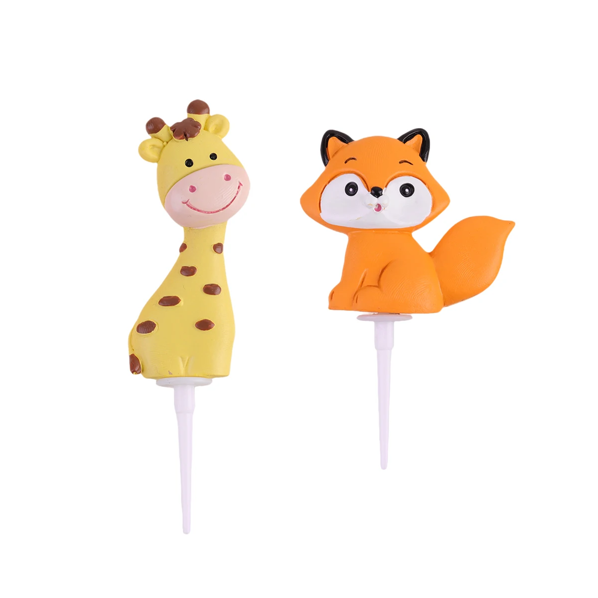

2 Pcs Small Animal Decoration Plug-in Cake Adornment Fashion Topper Wedding Birthday