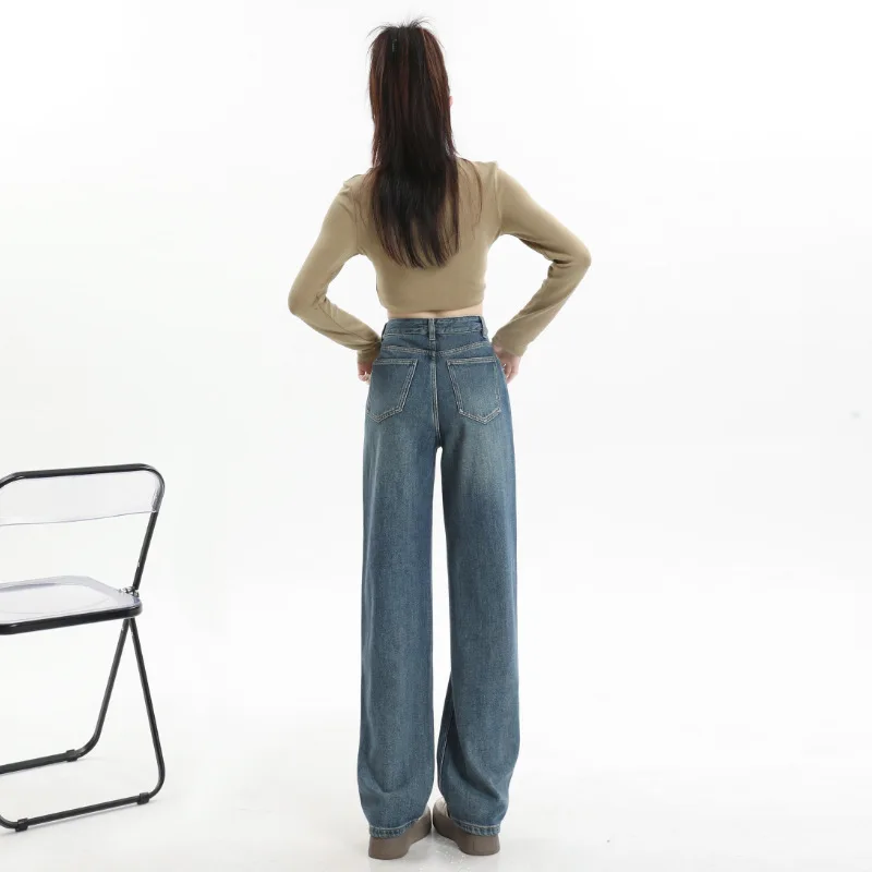 

Baggy Jeans for Women 2024 Summer New Casual Loose Wide-leg Denim Pants Straight Vintage Trousers Woman Clothing Y2k Pants XK198