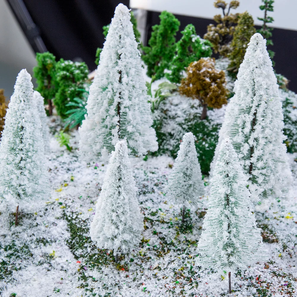 Miniature Cedar Trees Model Simulation Christmas Decoration Plants Sand Table Layout DIY Winter Snow Landscape Garden Materials