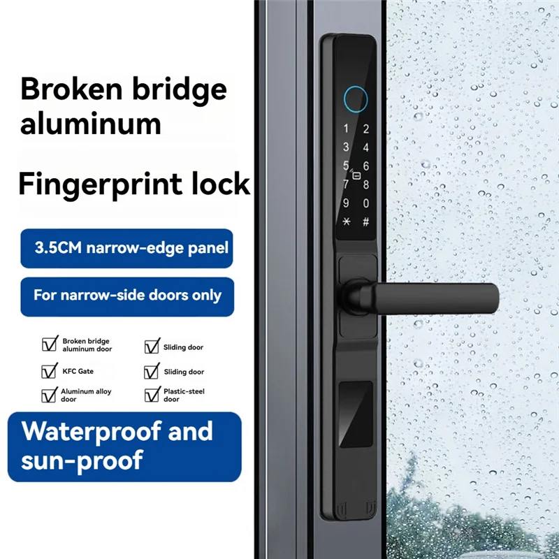 B03B-Tuya Smart Door Lock Fingerprint Biometric Waterproof Digital Electronic Lock APP IC Card Password Aluminum Alloy Lock B