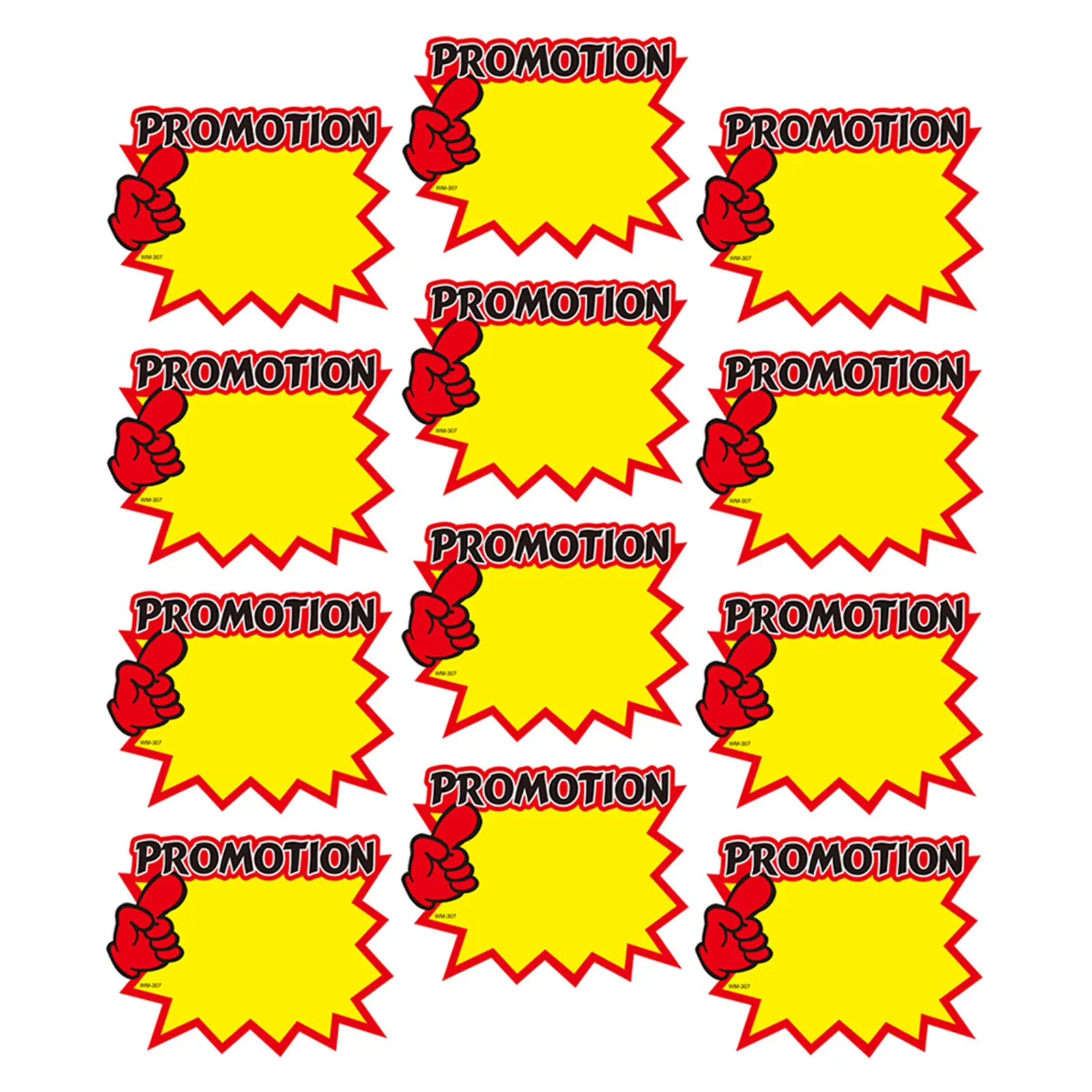 50Pcs Bright Color Blank Price Signs Premium Thick Paper Sale Promotional Tags for Retail Shop Market Garage Sale Fundraiser