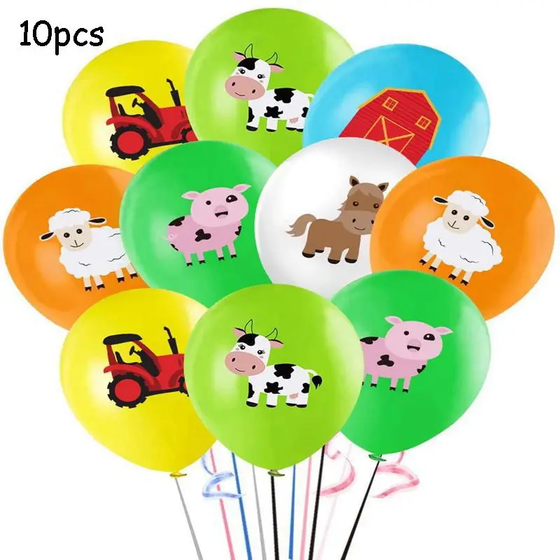 Farm Animal Barn Themed Party Disposable Tableware Set Cups Plates Paper Towels Straws Children\'s Birthday Decorations