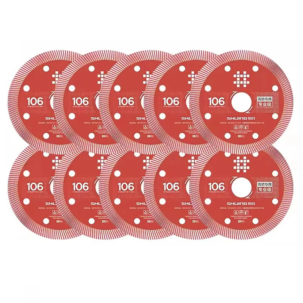 10PCS SHIJING 106MM Wet Dry Cutting Disc Stone Marble Slate Ceramic Tile Cutter Ultrathin Diamond Saw Blade Emery Original Saw