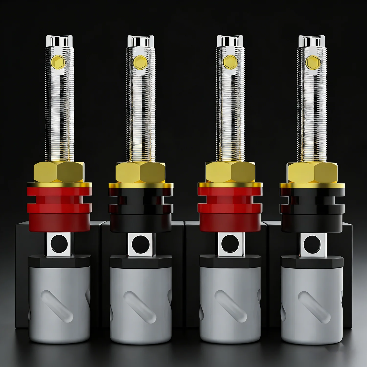 Monosaudio BP451 Pure Copper Binding Posts Gold/Rhodium Plated Binding Post for Audio Amplifier Terminal Connector Plug