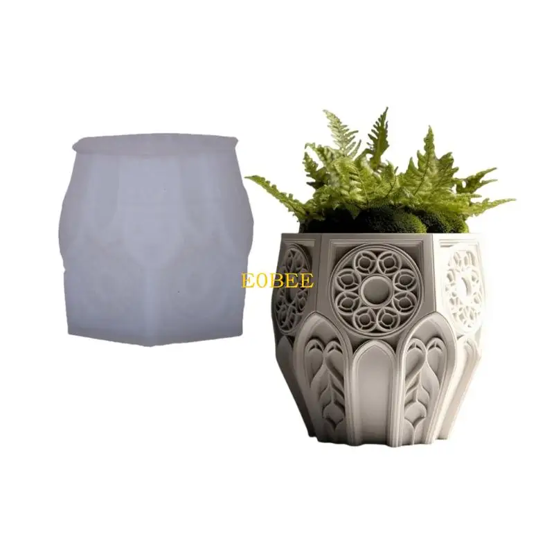 

E0BE Silicone Pen Holder Mold Church Window Design For DIY Home Decoration