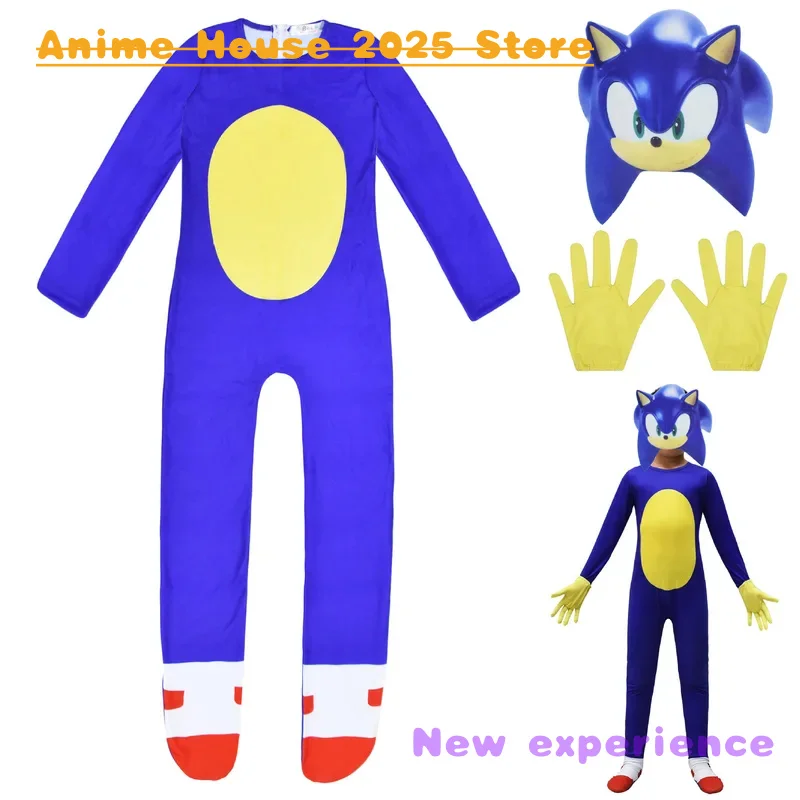 2025 Anime costume Sonic children's holiday party characters cosplay as one-piece tight-fitting costumes