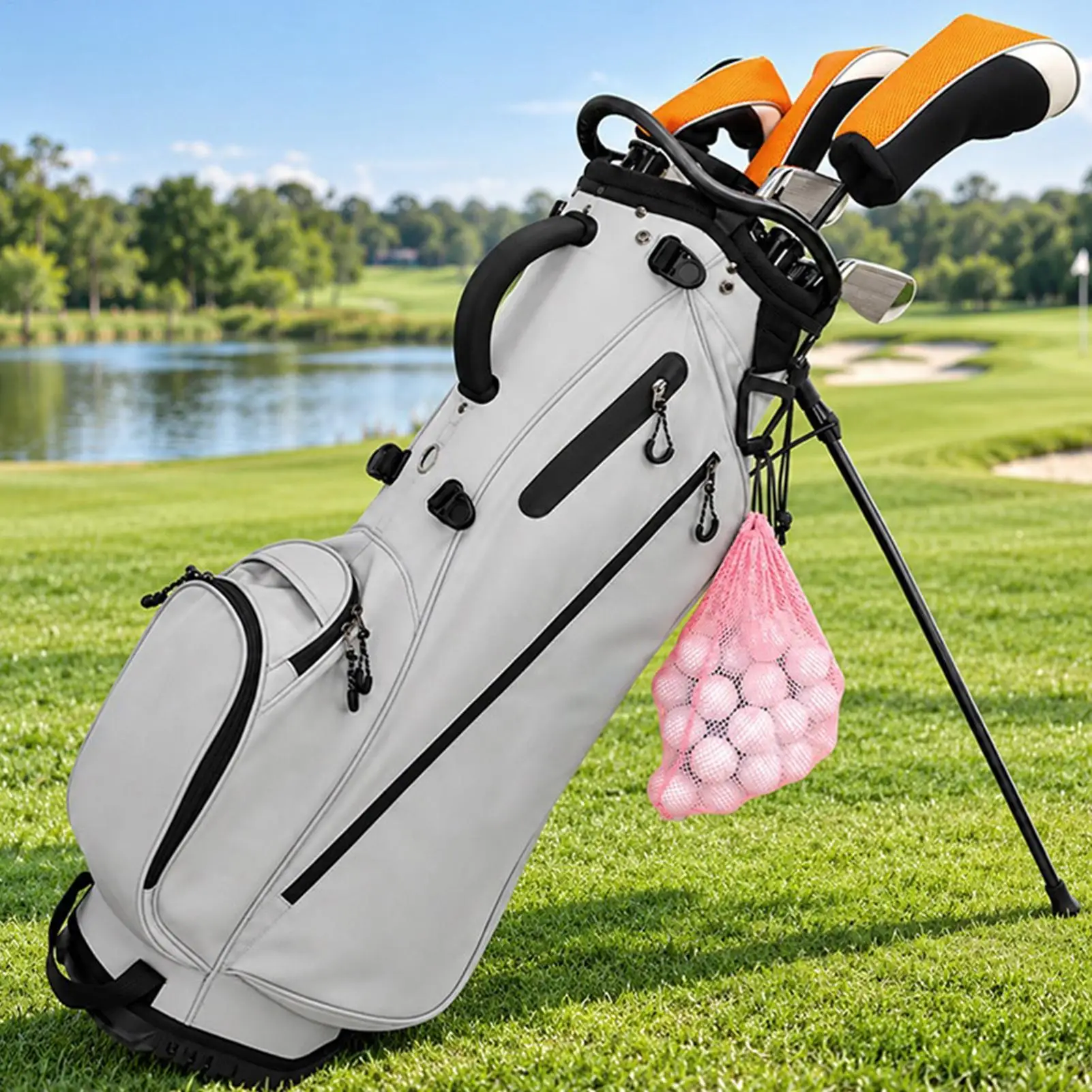 Golf Balls Bag Training Practice Lightweight Drawstring Holder Mesh Bag For Golf Balls For Fathers Husbands Grandfathers Gym Men
