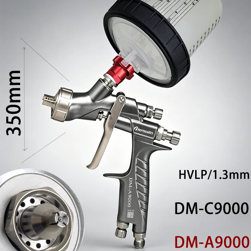 HVLP Plum Blossom Nozzle Spray Gun DM-A9000 1.3mm Gravity Feed Paint Gun With Disposable Mixing Cup Car Painting Air Spray Gun