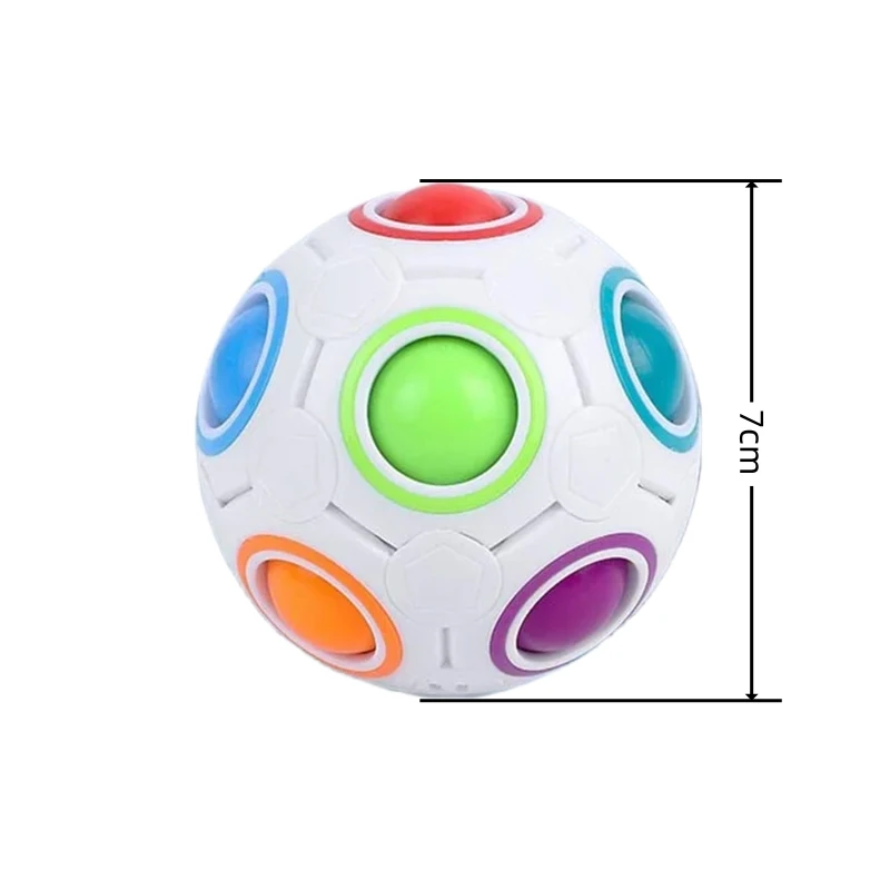 Magic Rainbow Puzzle Ball Cube Speed Ball Fun Stress Reliever Fidget Ball Toy Christmas Stocking Stuffers for Kids And Adults