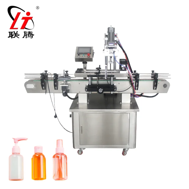 LT PACK Auto Automatic Vial Jars Cans Dropper Bottles Pressing Sewing Vacuum Caps Screwing Sealing Capping Machines