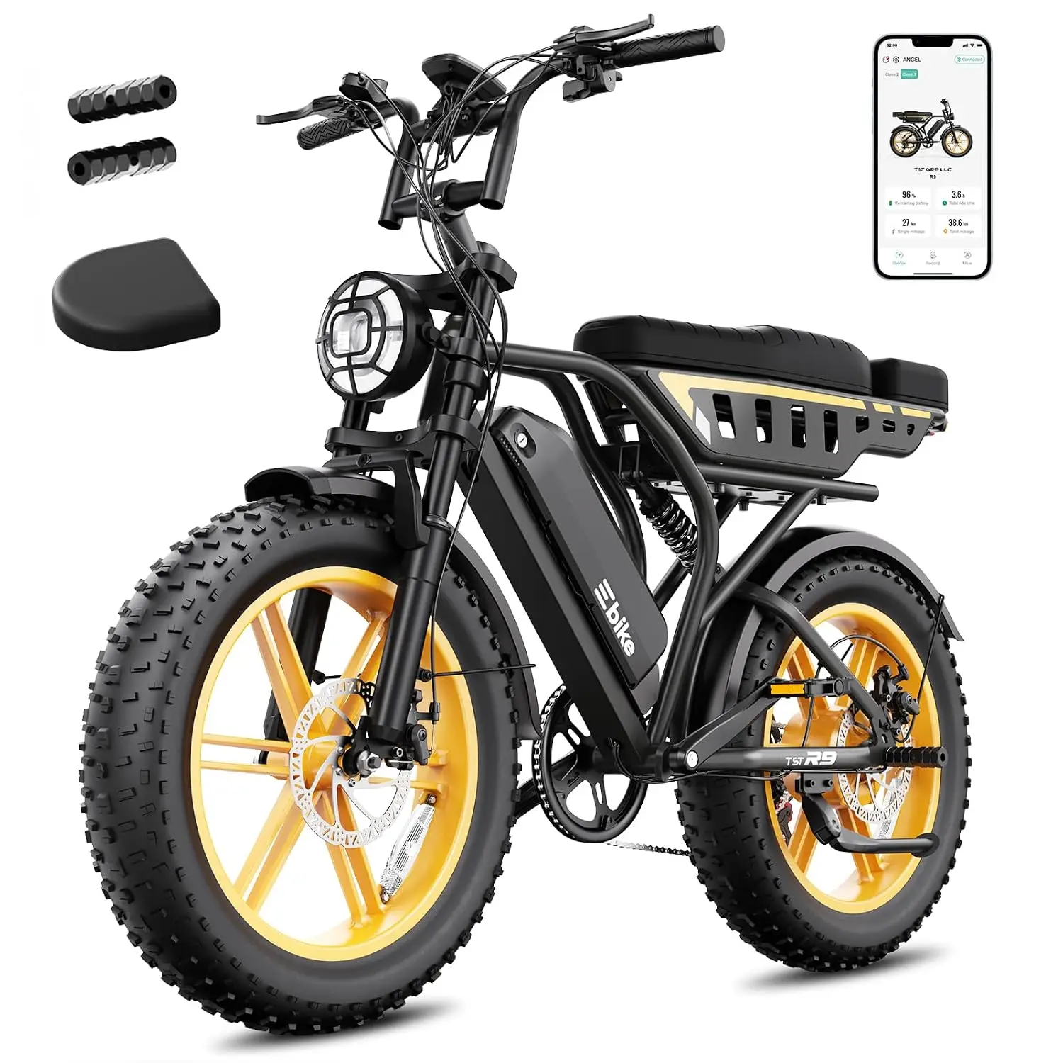 48V Retro Electric Bike for Adults,Removable Battery 28MPH, Customized