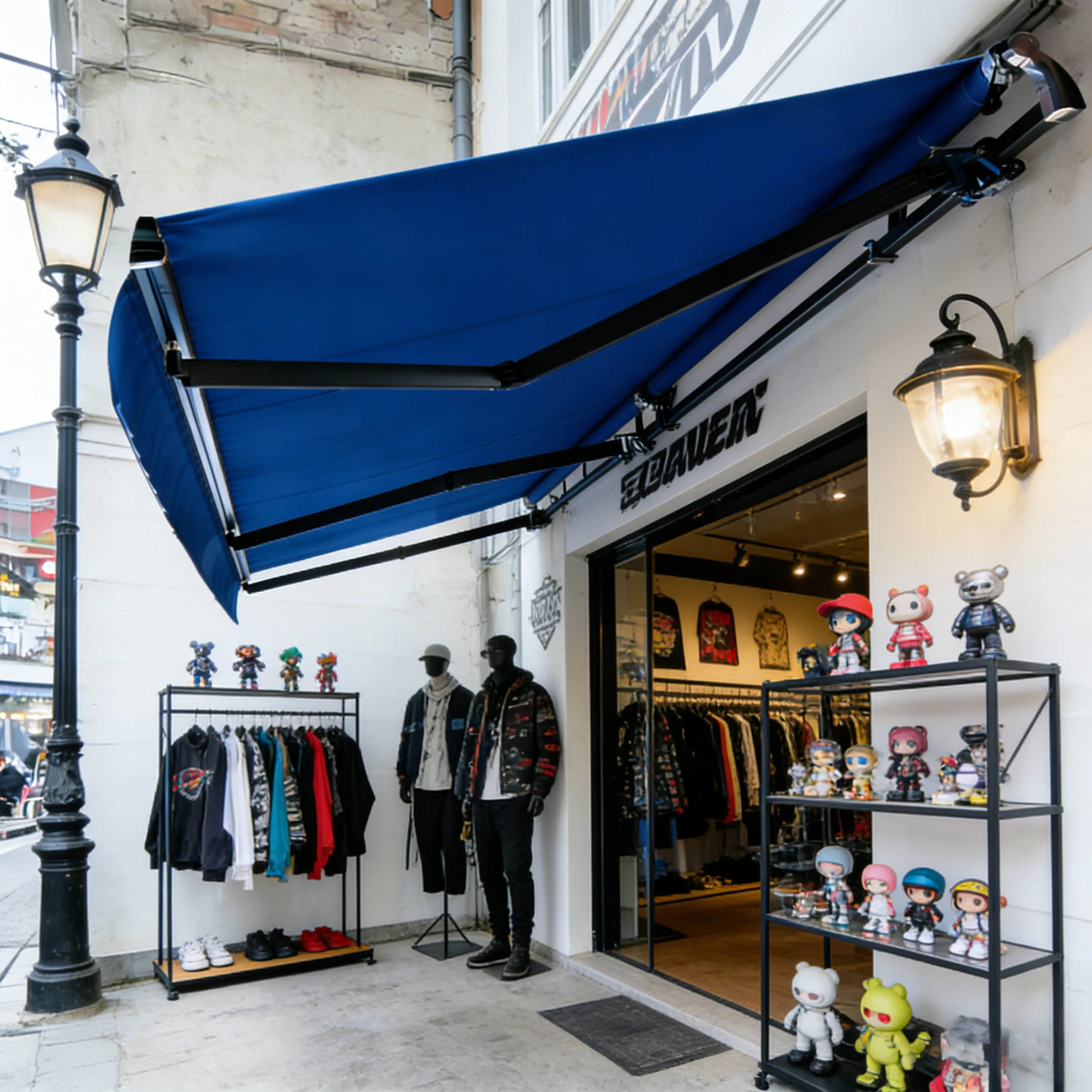 Modern Fashionable Rainproof Corrosion Resistant Sunshade Outdoor Leisure Coffee Shop Canopy Electric Easy To Install Awning