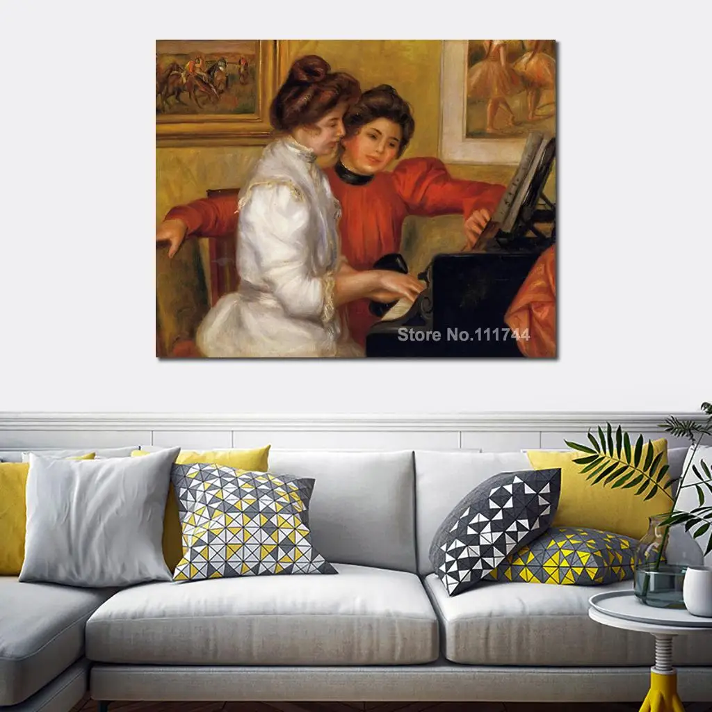 

Young Girls at The Piano by Renoir by Pierre Auguste Renoir Oil Painting Reproduction High Quality Hand Painted