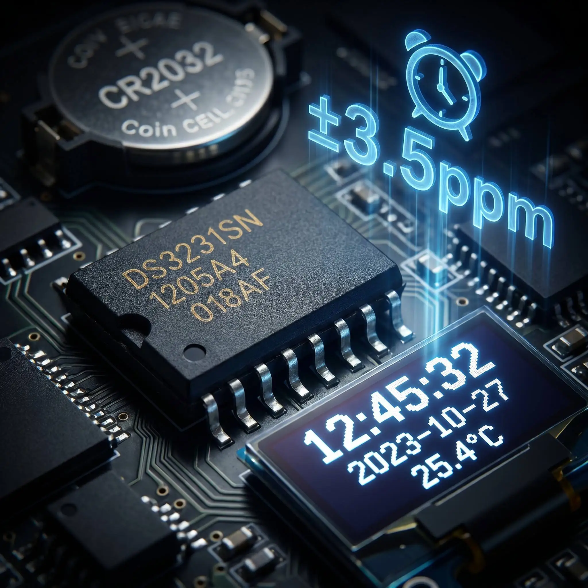 1PCS DS3231SN#T&R High‑Precision I²C Real‑Time Clock with Integrated TCXO and Crystal ±3.5ppm Accuracy 2.3V–5.5V 16‑SOIC