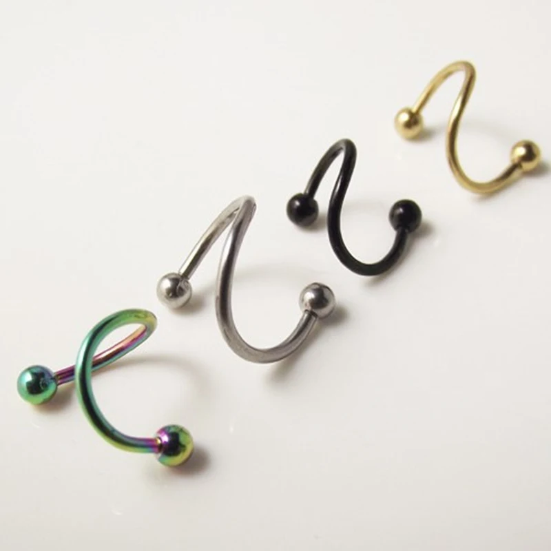 Stainless Steel Nose Ring Piercing Horseshoe Spike Septum Piercing Lip Tragus Helix Piercing Body Piercing Ring Hip Hop 