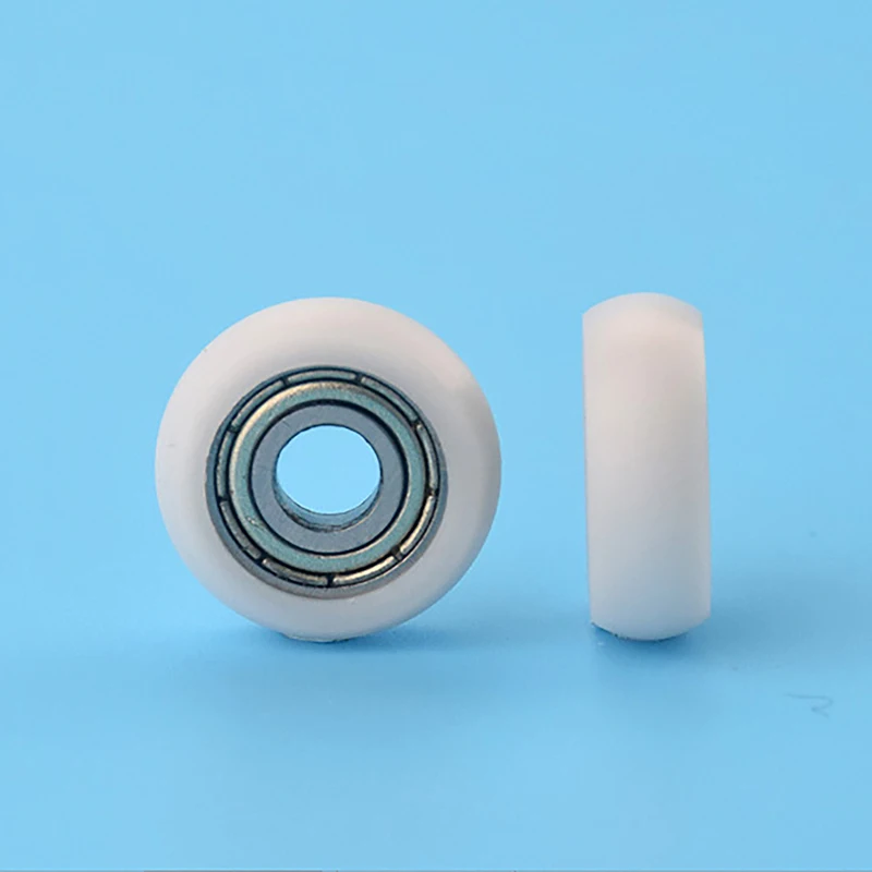 1PC 608 ZZ 8*30*8.5mm POM Nylon Round Type Roller Wheel POM Wrapped 608ZZ Bearing Pulley Plastic Wheel Hardware White