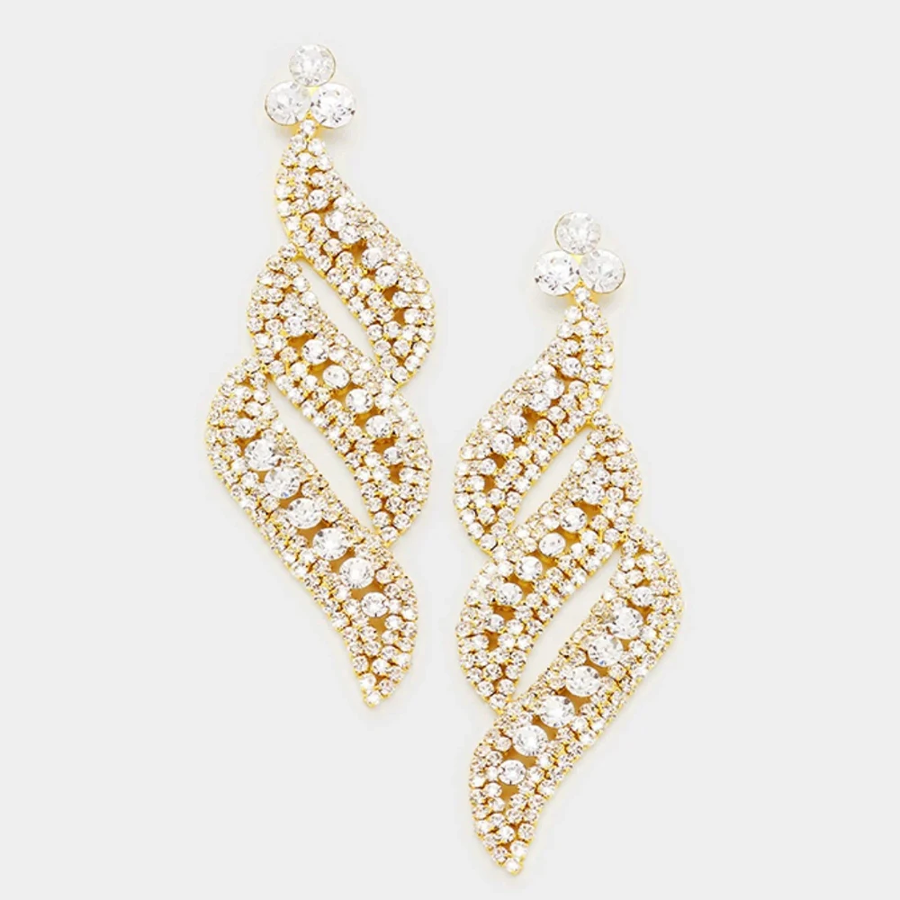 Stonefans – boucles d'oreilles exagérées pour femmes, accessoires tendance, strass cristal scintillant, bijoux de déclaration, géométrie, 2023