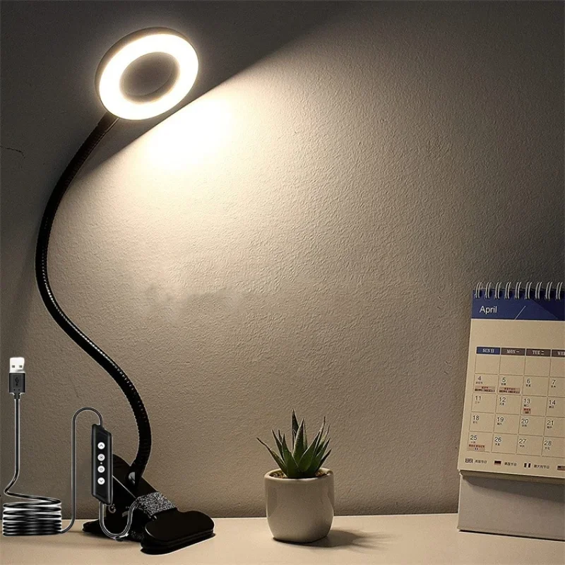 LED Student Learning Eye Protection Desk Lamp Desktop Clip Lamp Reading Small Book Lamp Bedroom Bedside Small Night Light Use