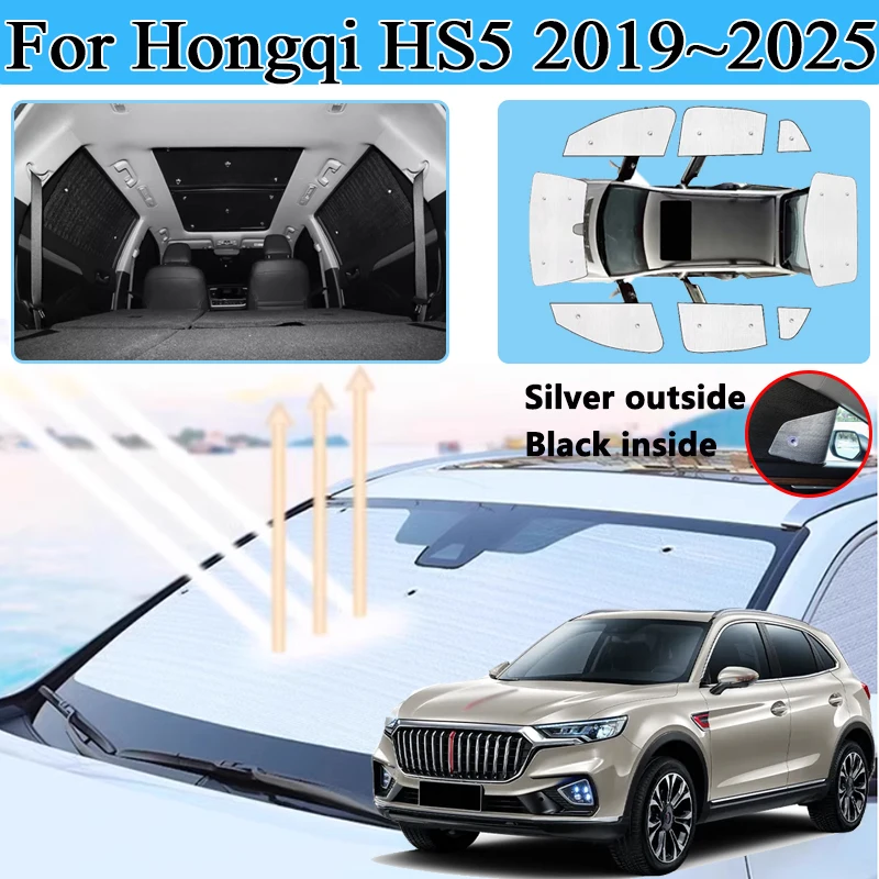

For Hongqi HS5 2019 2020 2021 2022 2023~2025 Full Coverage Sunshade Car Covers Window Shading Sun Protector Anti-UV Accessories