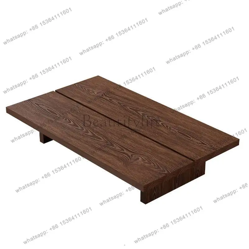 YJ Brown Luxury Coffee Tables Livingroom Design Wood Center Coffee Tables Decor Modern Apartment Mesa De Centro Furniture Home