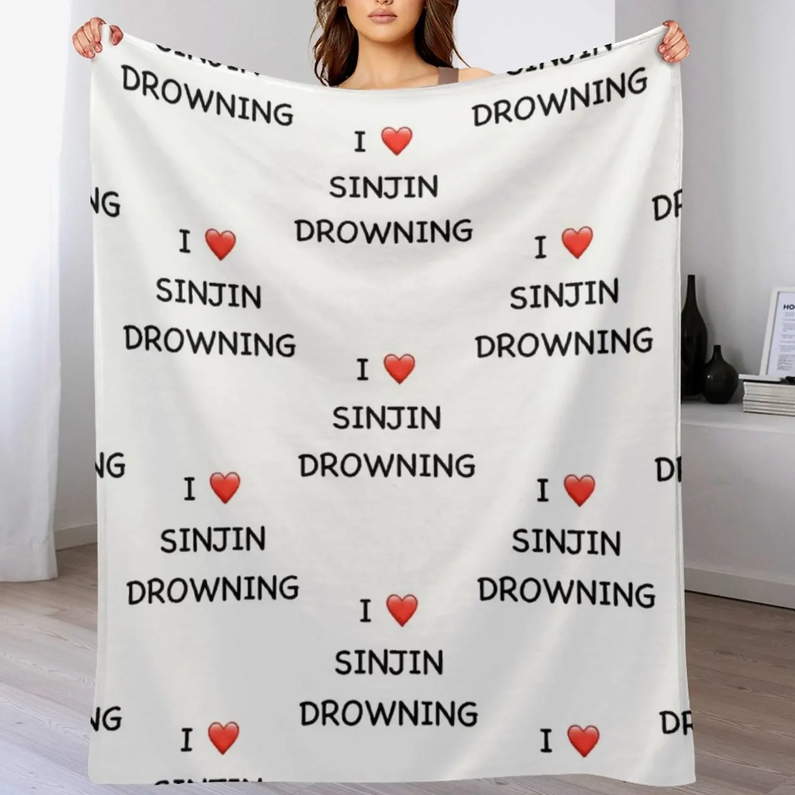 

I love sinjin drowning Throw Blanket Soft Warm Blanket Gift for Grandparents
