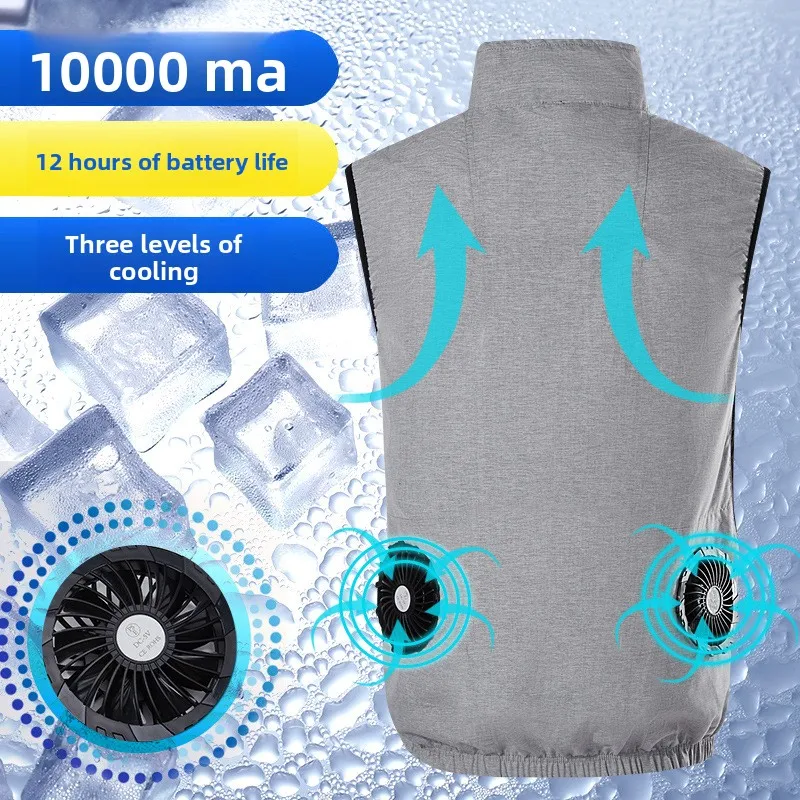Lightweight Air Conditioning Cooling Clothes USB Charging Fan Waistcoat Breathable Sunproof Garment for Hot Summer Use