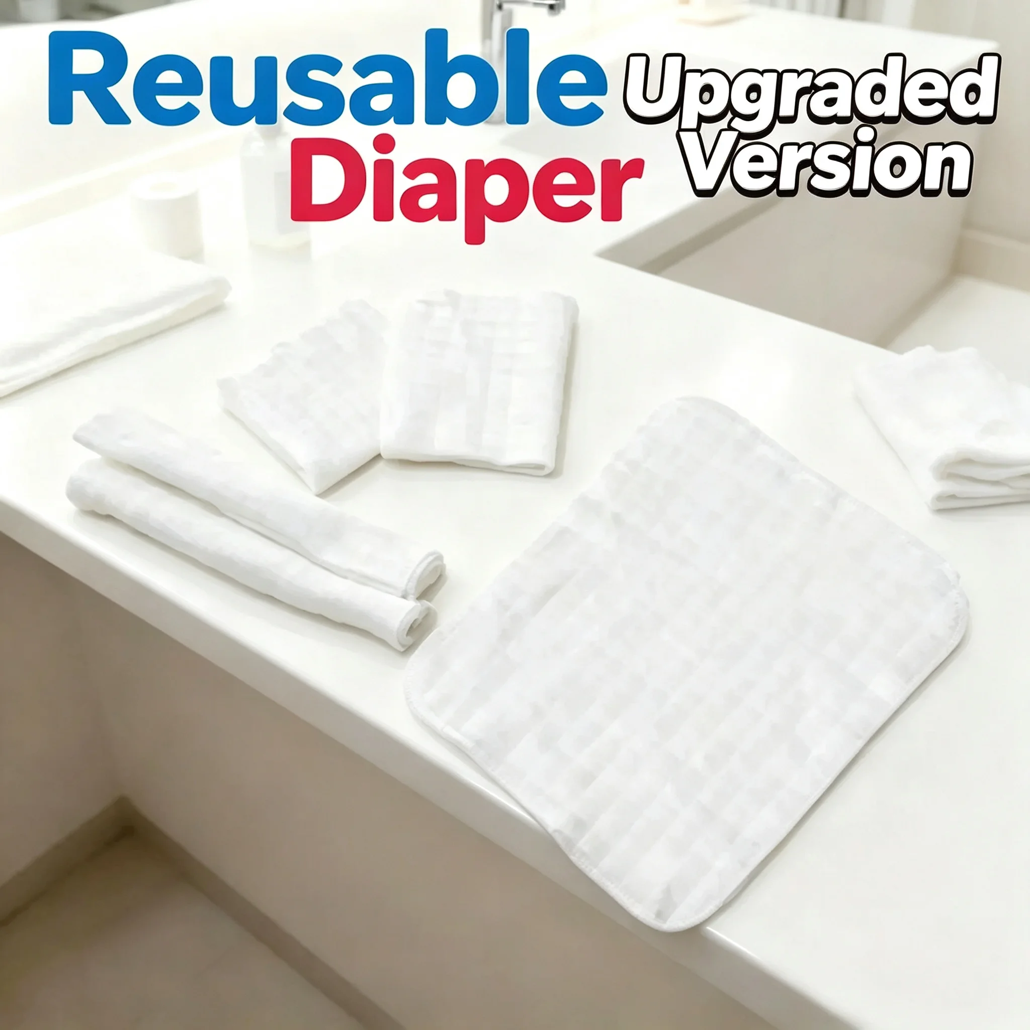 Adult Washable Cotton Diaper Incontinence Care Elderly Bedridden High Absorbency Reusable Nursing Pad Cloth Comfortable Soft Dry