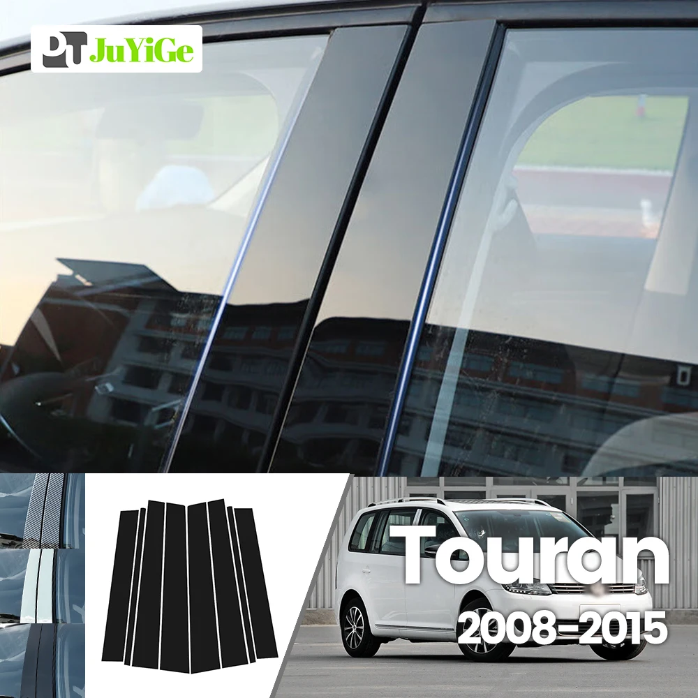 

For Volkswagen Touran 2008-2015 2009 2010 2011 2012 Bright Black Carbon Fibre Window Door B C Sticker