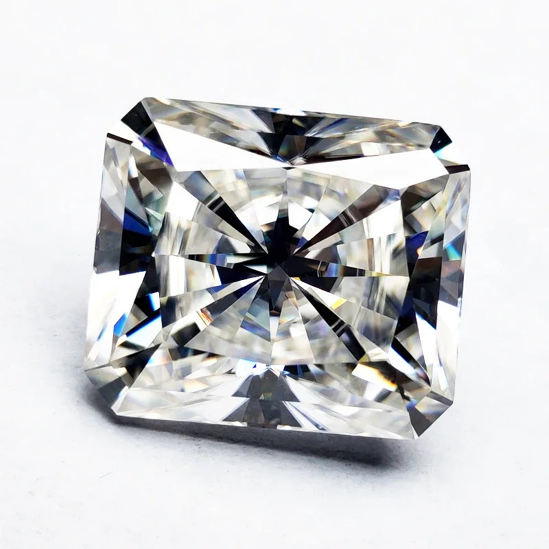 Moissanite Stone Radiant Cut 0.5ct To 5ct D Color VVS1 Lab Grown Gemstone Advanced Jewelry Making Materials with GRA Certificate