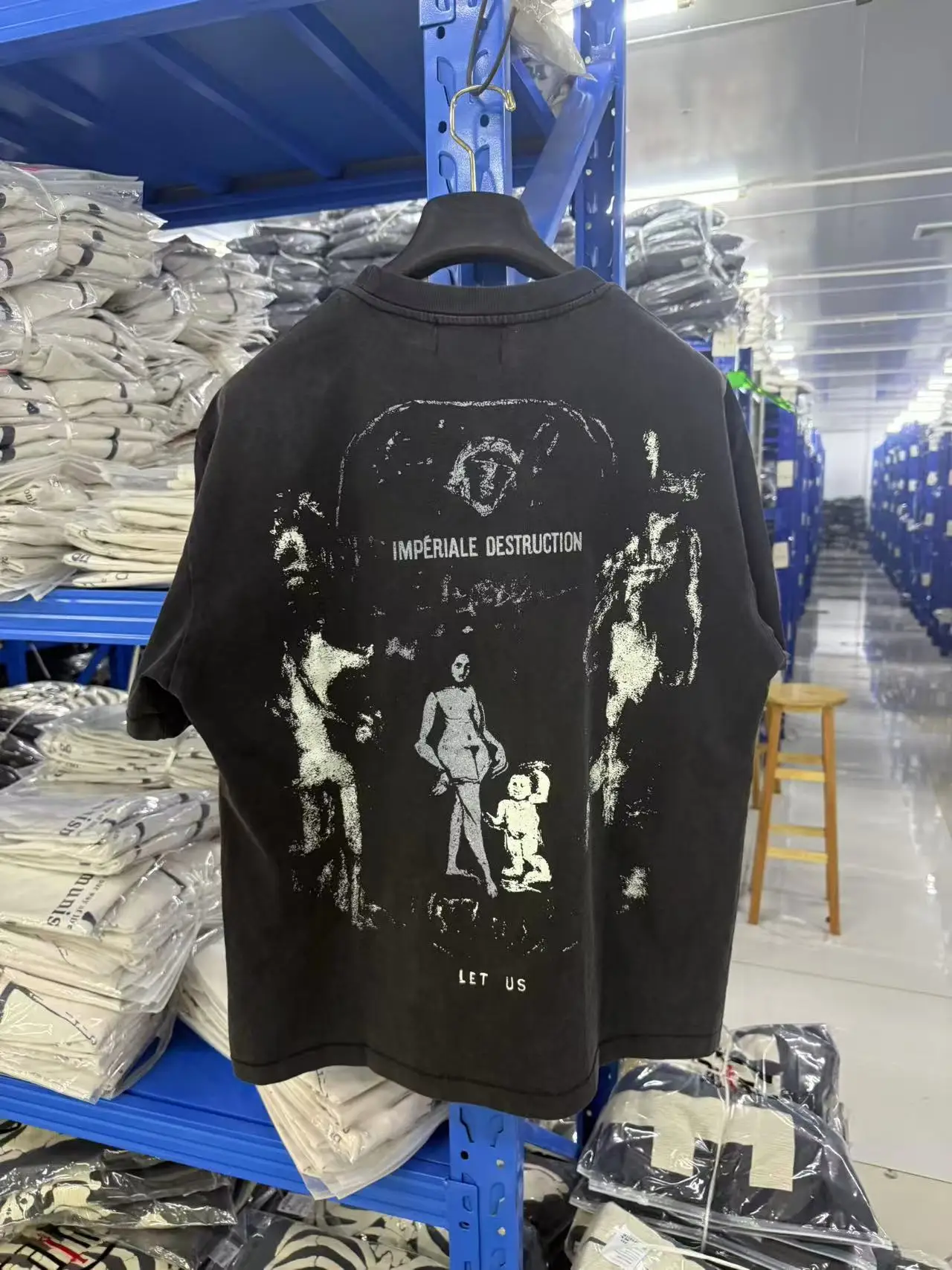 New Men 1:1 Washed Black Vestiaire Pour Dames T Shirts T-Shirt Hip Hop Skateboard Street Cotton T-Shirts Tee Top US size F34