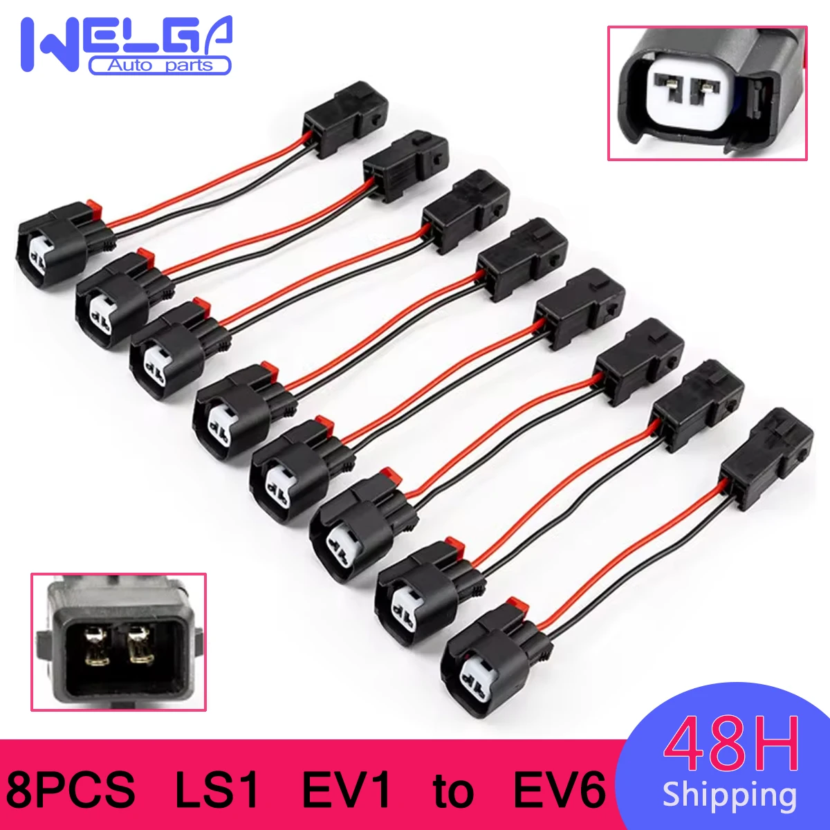 

8PCS LS1 EV1 to EV6 USCAR adapter Adapts LS2 LS3 LSX LT1 Fuel Injector Auto Connector (Pack of 8)