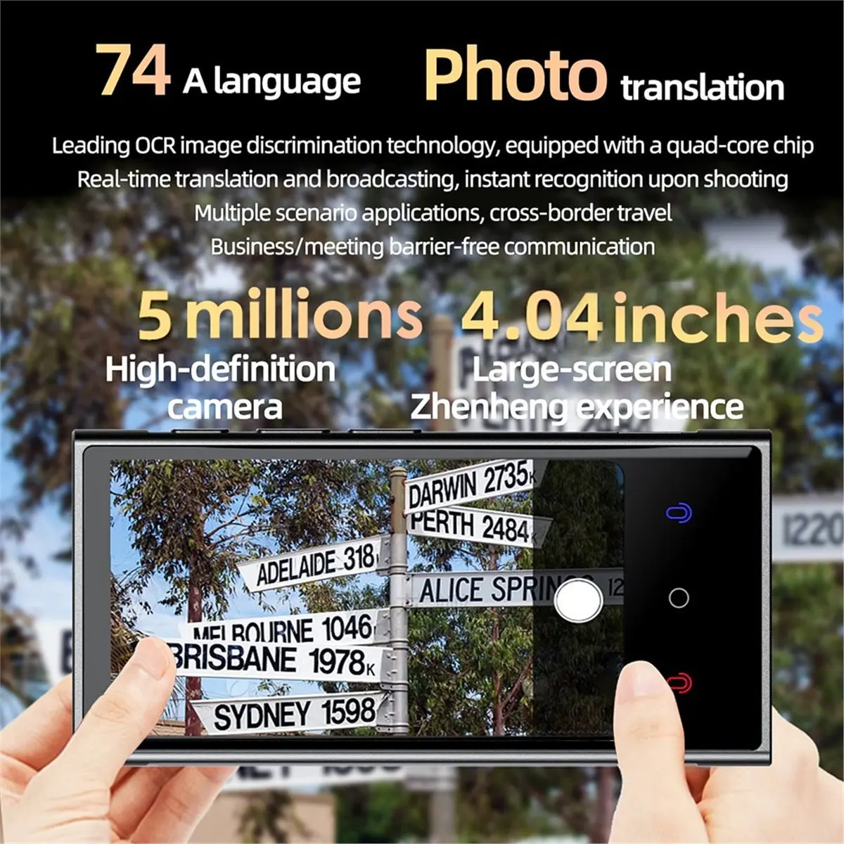 《Factory Direct》Portable AI Language Translator Support 142 Languages Online Offline Smart Recording Translate Voice Photo Trans